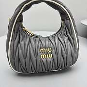 Bagsaaa Miu Miu Wander matelassé nappa leather bag 5BC125 gray - 20cm - 3