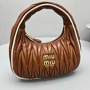 Bagsaaa Miu Miu Wander matelassé nappa leather bag 5BC125 brown - 20cm - 3