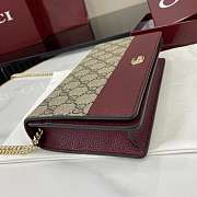 Bagsaaa Gucci GG Marmont bi-color wallet on chain 497985 red & beige - 20cm - 5