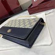 Bagsaaa Gucci GG Marmont bi-color wallet on chain 497985 navy blue & beige - 20cm - 4