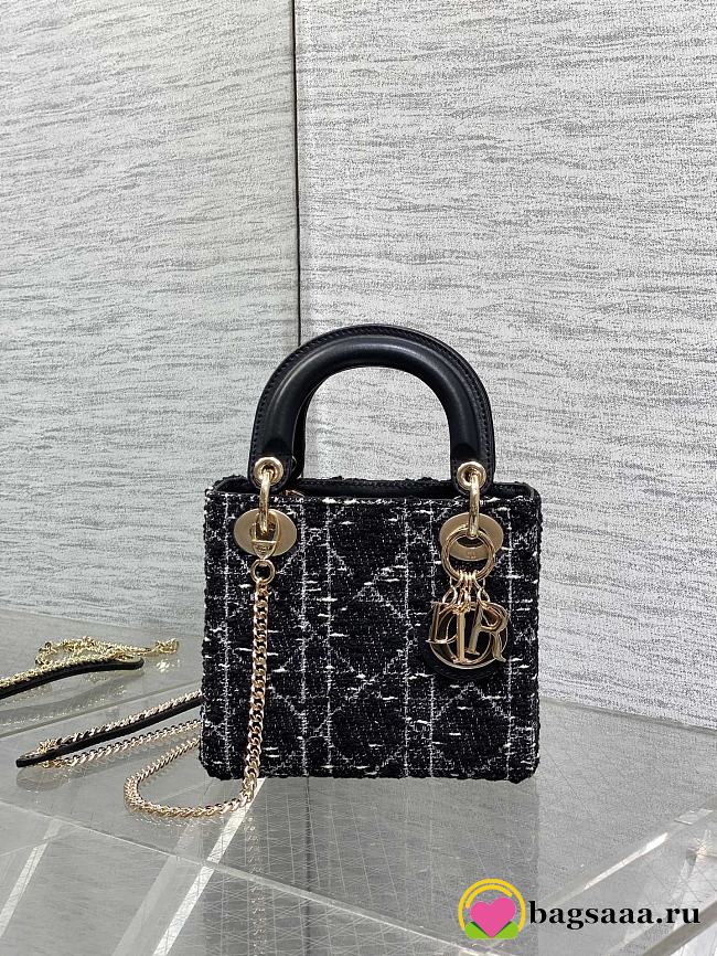 Bagsaaa Lady Dior Mini Black Tweed - 17cm - 1