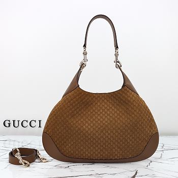 Bagsaaa Gucci B medium shoulder bag 834981 brown suede - 42cm