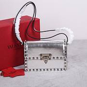 Bagsaaa Valentino Silver Smooth Leather Rockstud23 Small Shoulder Bag - 19cm - 1