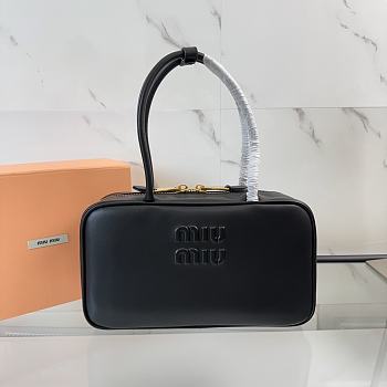 Bagsaaa Miu Miu Beau leather top-handle bag 5BB172 black - 30cm