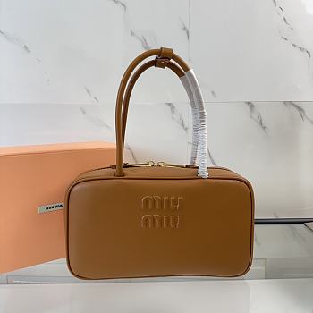 Bagsaaa Miu Miu Beau leather top-handle bag 5BB172 brown - 30cm