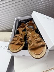 Bagsaaa Celine Lympia Gladiator Sandal In Calfskin Brown - 2