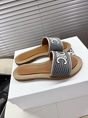 Bagsaaa Celine Lympia Mule In Striped Textile With Triomphe Blue - 4
