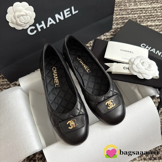 Bagsaaa Chanel Ballerina Flats Black - 1
