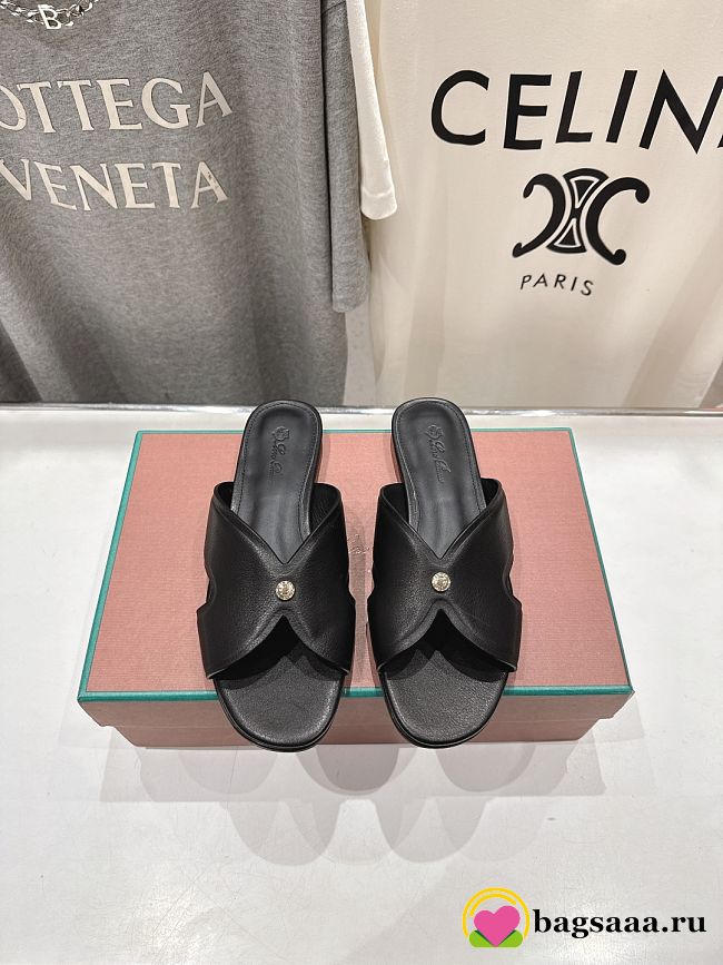 Bagsaaa Loro Piana Vera Sandal Black - 1