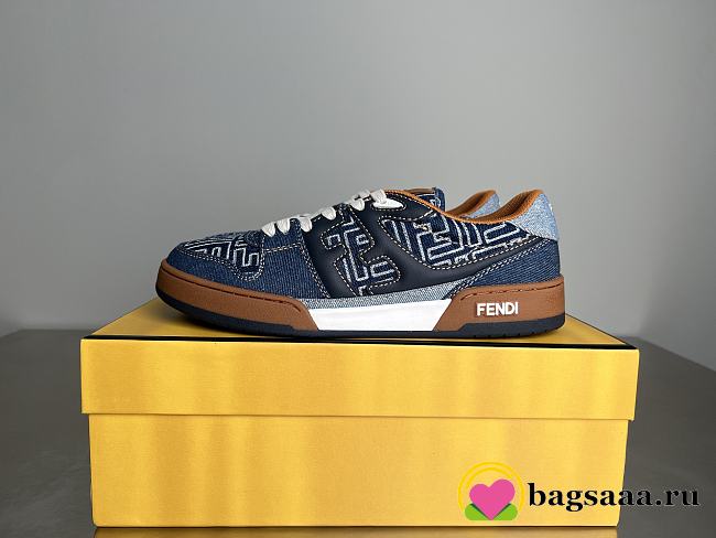 Bagsaaa Fendi Match Sneakers Blue FF Jacquard low-tops - 1