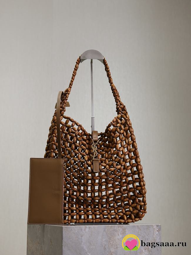 Bagsaaa YSL le 5 à 7 large in wood beads 823807 brown - 35cm - 1