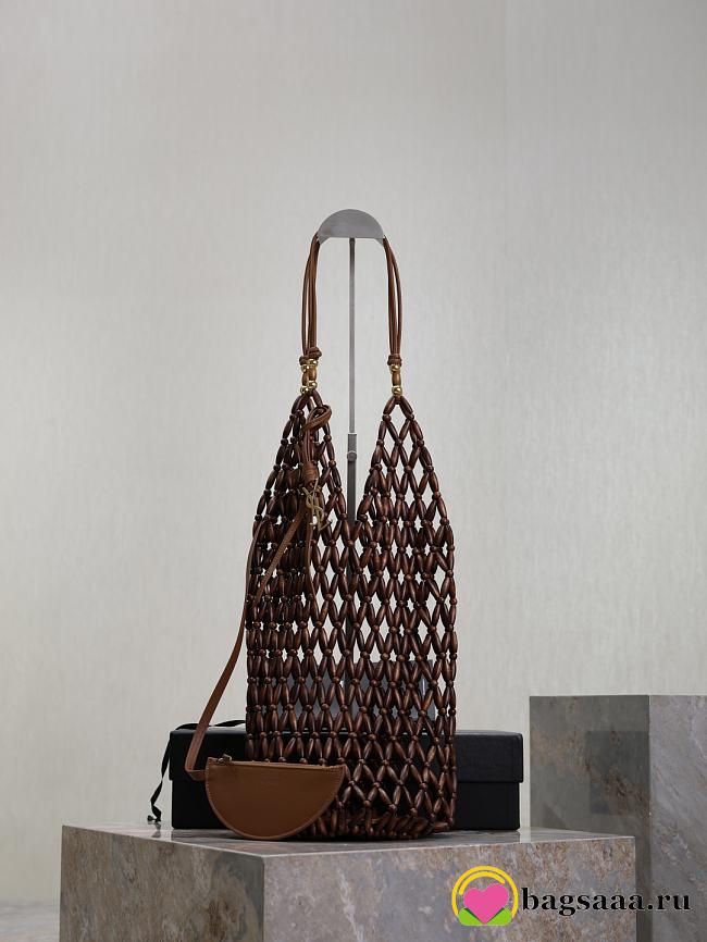 Bagsaaa YSL supple bucket in wood beads 821911 brown - 45cm - 1