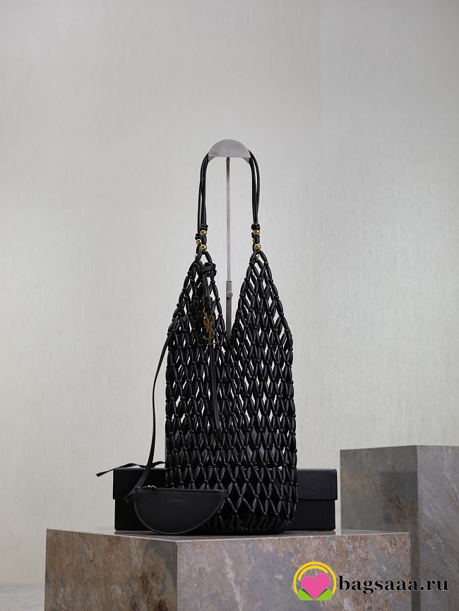 Bagsaaa YSL supple bucket in wood beads 821911 black - 45cm - 1