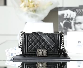 Bagsaaa Chanel Boy Black Caviar & Silver Hardware - 20.5cm