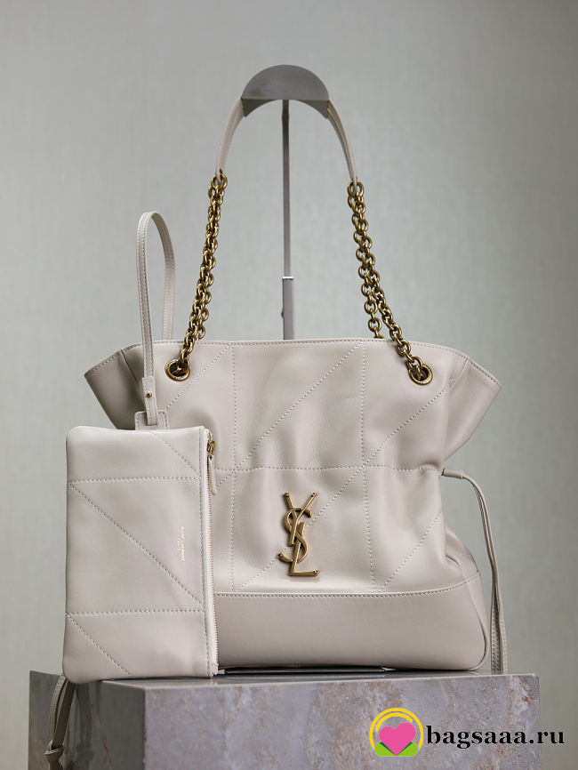 Bagsaaa YSL jamie shopping small in lambskin 833948 white - 29cm - 1