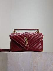 Bagsaaa YSL College mini chain bag in shiny leather 779430 red - 20cm - 1
