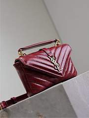 Bagsaaa YSL College mini chain bag in shiny leather 779430 red - 20cm - 4