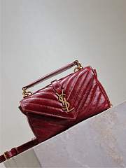 Bagsaaa YSL College mini chain bag in shiny leather 779430 red - 20cm - 2