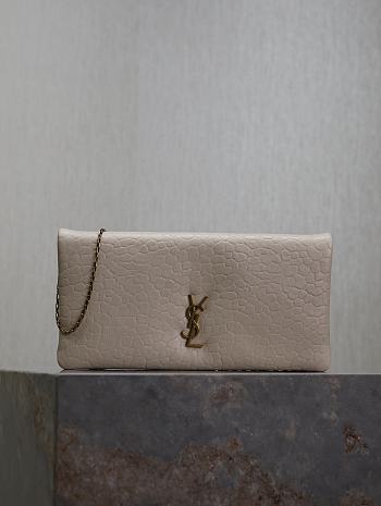 Bagsaaa YSL calypso mini bag in grained lambskin 801712 white - 24cm