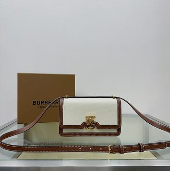 Bagsaaa Burberry Mini leather-trimmed canvas shoulder bag - 20cm