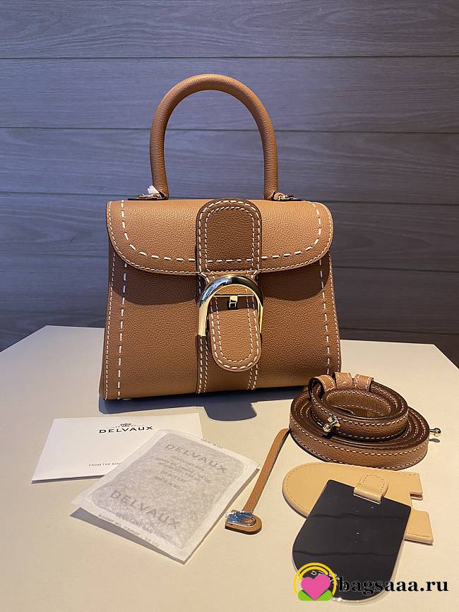 Bagsaaa Delvaux Brillant Mini Surpiqué Brown - 20cm - 1