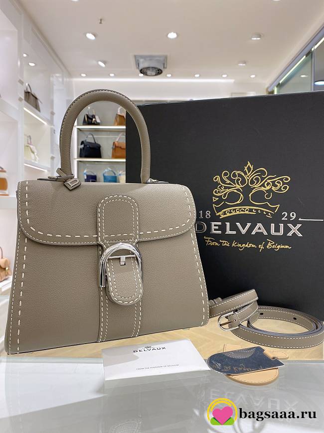 Bagsaaa Delvaux Brillant PM Surpiqué Gray - 24cm - 1