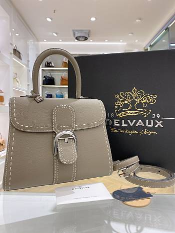 Bagsaaa Delvaux Brillant PM Surpiqué Gray - 24cm