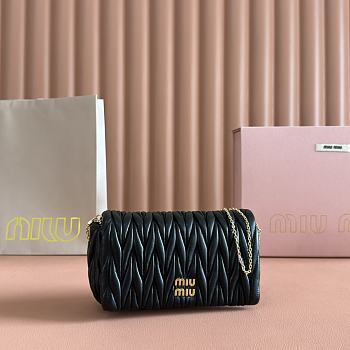 Bagsaaa Miu Miu Matelassé nappa leather mini-bag 5BP086 black - 18cm