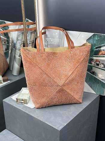 Bagsaaa Loewe Large Puzzle Fold Tote in brushed suede - 31.5cm