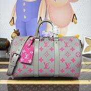 Bagsaaa LV M15023 Keepall Bandoulière 35 Gray/Pink - 34cm - 1