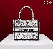 Bagsaaa Small Dior Book Tote Beige Millefiori Embroidery - 26.5 x 22 x 14 cm - 1