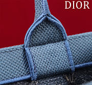 Dioriviera Medium Dior Book Tote Celestial Blue and White Toile de Jouy Palms Embroidery - 36cm - 2