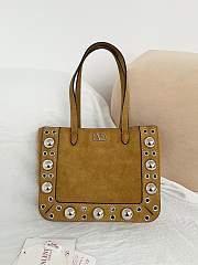 Bagsaaa Valentino Garavani Nellcôte Mini Suede Shopping Bag brown - 21cm - 1