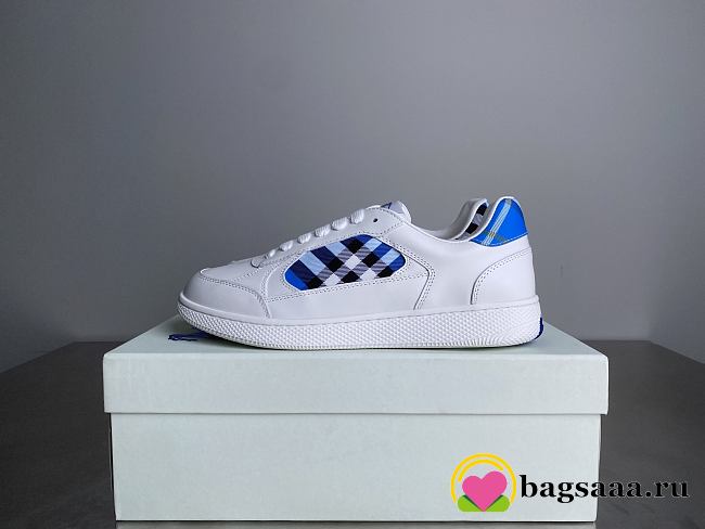 Bagsaaa Burberry Leather and Check Terrace Sneakers​ Blue - 1