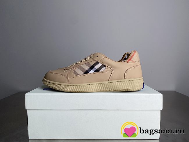 Bagsaaa Burberry Leather and Check Terrace Sneakers​ Beige - 1