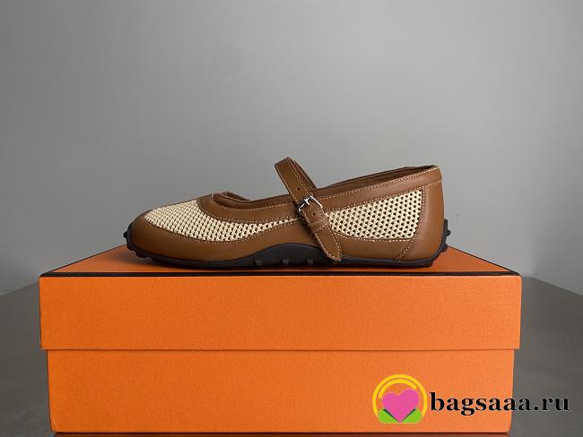 Bagsaaa Hermes Kichu ballet flat beige - 1