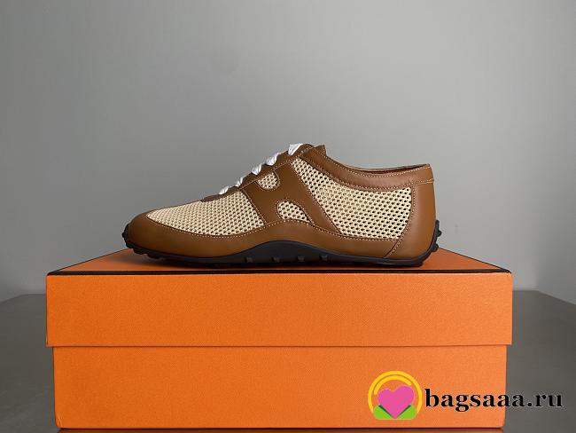 Bagsaaa Hermes Sneakers Kiga brown & beige - 1