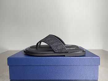Bagsaaa Dior Alias Thong Sandal Black Dior Oblique Jacquard