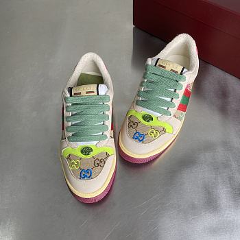 Bagsaa Gucci Women's Screener sneaker 838873 Pink and green stripe
