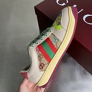 Bagsaa Gucci Women's Screener sneaker 838873 Pink and green stripe - 4