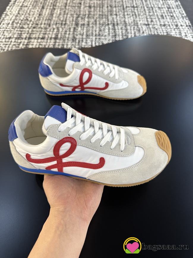 Bagsaaa Loewe Ballet Runner 2.0 in nylon and calfskin white & red - 1