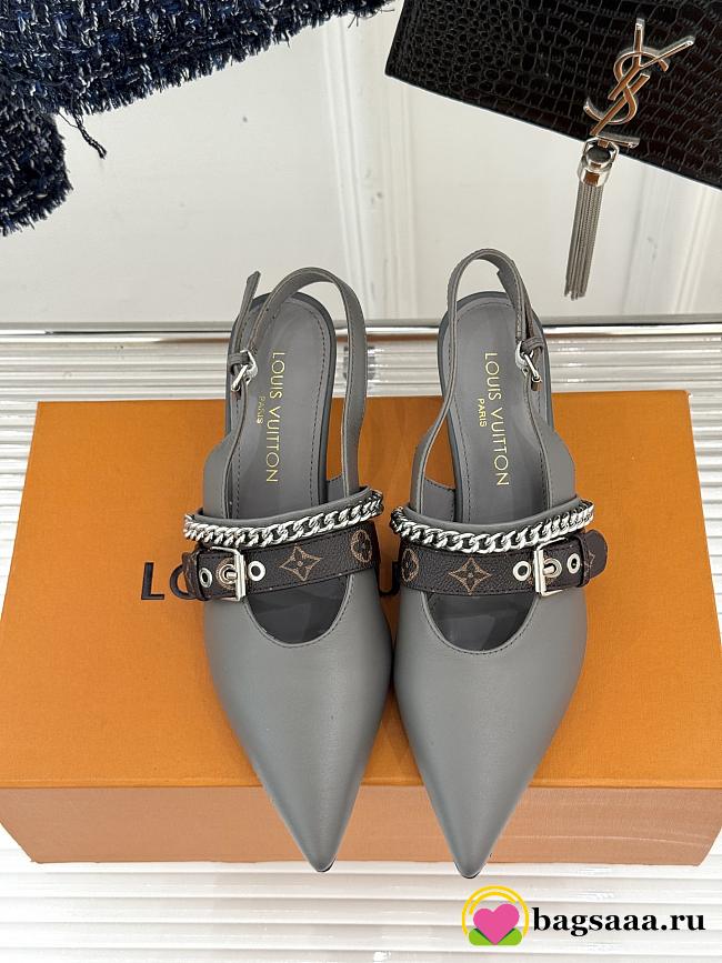 Bagsaaa LV Vibe Slingback Pump Gray 5.5cm - 1