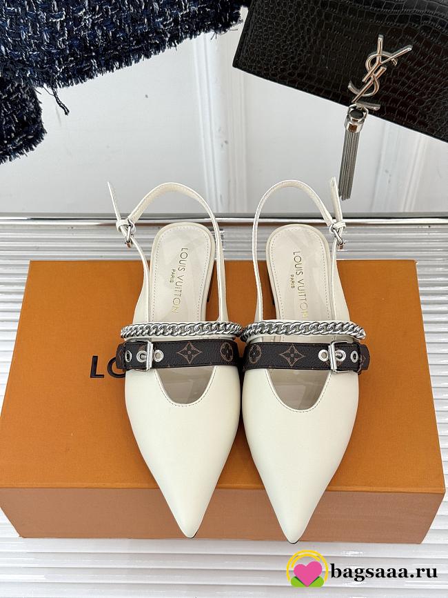Bagsaaa LV Vibe Slingback Flat Ballerina Vanilla - 1