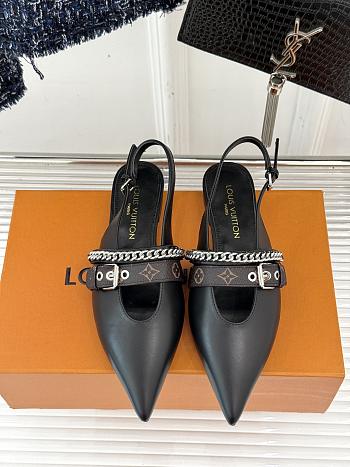 Bagsaaa LV Vibe Slingback Flat Ballerina Black