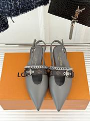 Bagsaaa LV Vibe Slingback Flat Ballerina Gray - 1