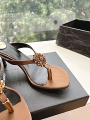 Bagsaaa YSL Otero crystal-embellished satin mules Bronze 7.5cm - 4