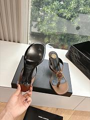 Bagsaaa YSL Otero crystal-embellished satin mules Bronze 7.5cm - 2