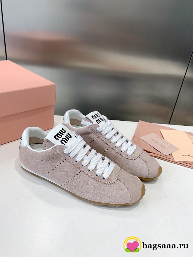 Bagsaaa Miu Miu Plume suede sneakers light pink - 1