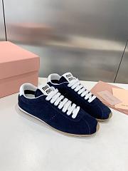 Bagsaaa Miu Miu Plume suede sneakers navy blue - 1
