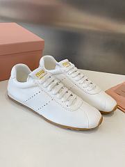 Bagsaaa Miu Miu Plume nappa leather sneakers white - 1